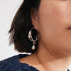 Pilgrim Force Beaded Large Hoops, Silver