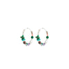 Pilgrim Force Semi-Precious Stone Hoops, Silver