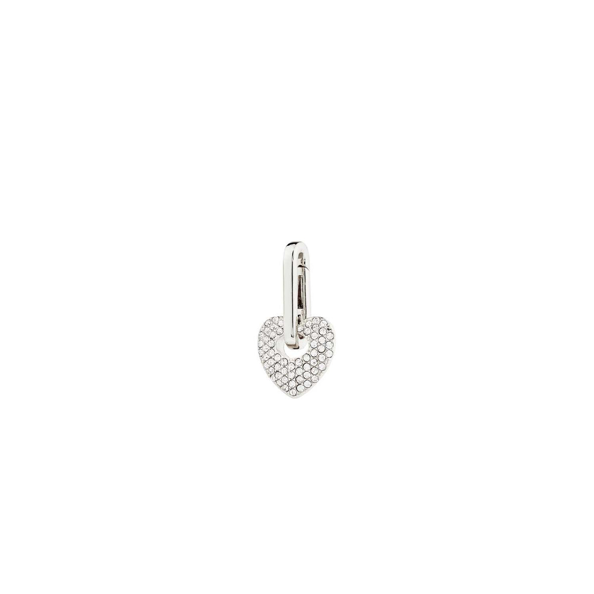 Pilgrim Heart Pendant Charm, Silver