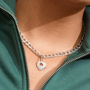 Pilgrim Heart Pendant Charm, Silver