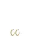 Pilgrim Heat Crystal Semi-Hoop Earrings, Gold