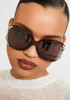 Pilgrim Hella Sunglasses, Dark Red