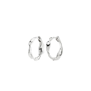 Pilgrim Here Hoop Earrings, Silver