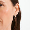 Pilgrim Here Hoop Earrings, Silver