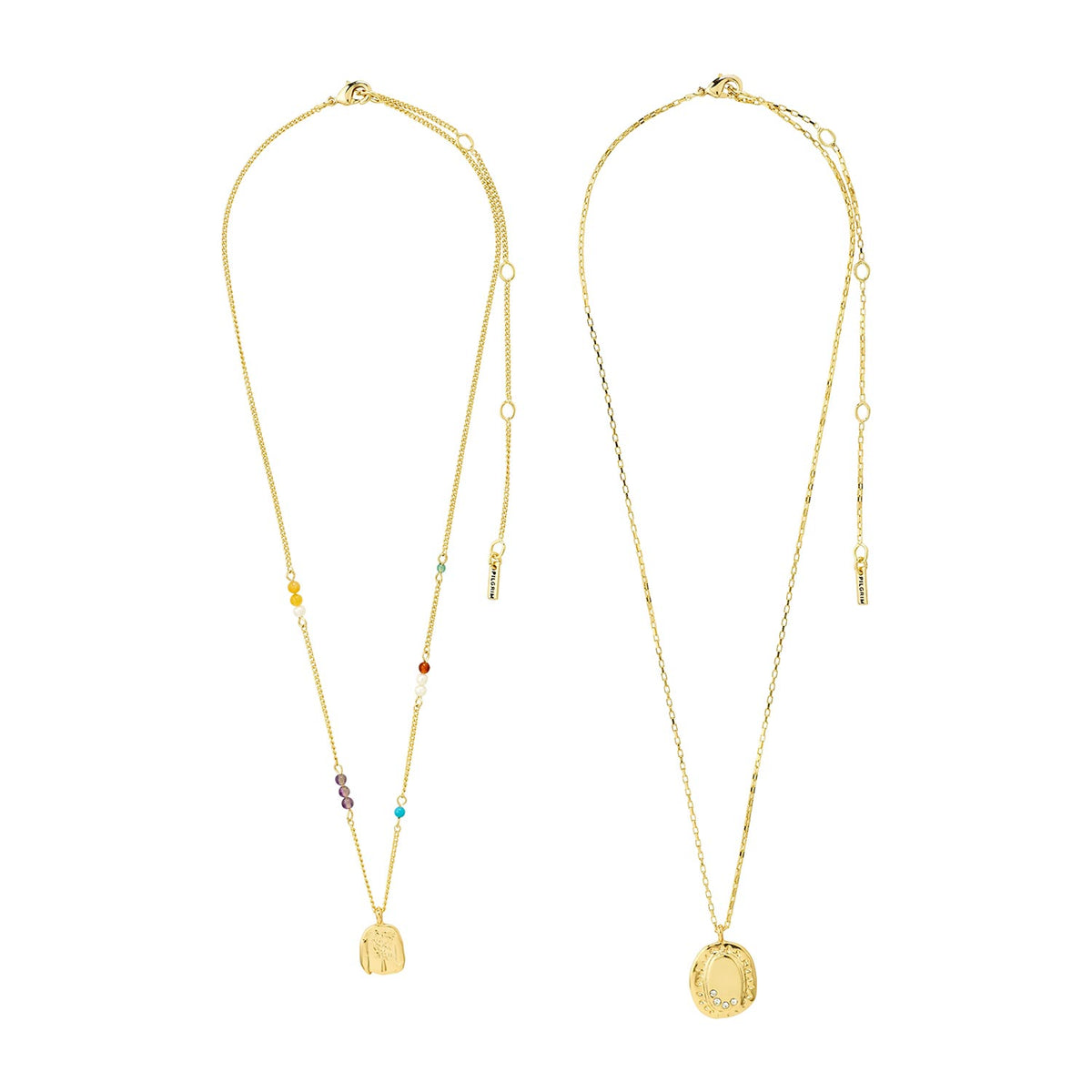 Pilgrim Here Set of 2 Necklaces, Gold
