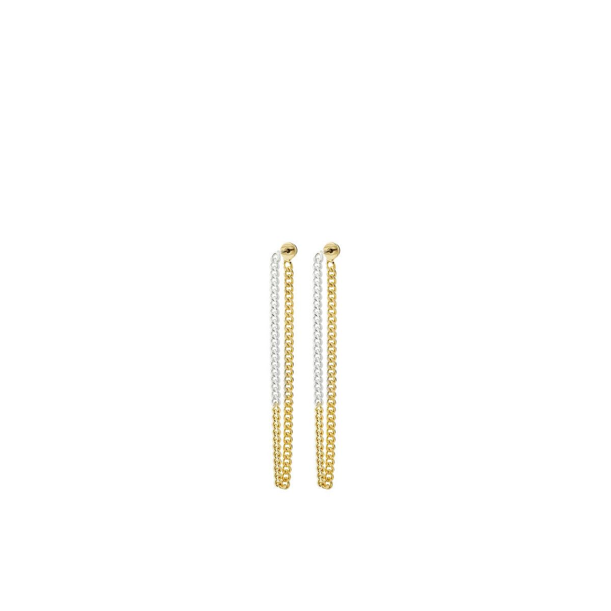 Pilgrim Inner Chain Earrings, Silver & Gold