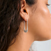 Pilgrim Instant Long Hoop Earrings, Silver