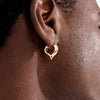Pilgrim Iris Heart Hoop Earrings, Gold
