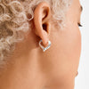 Pilgrim Iris Heart Hoop Earrings, Silver
