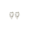 Pilgrim Iris Heart Hoop Earrings, Silver
