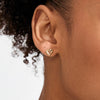 Pilgrim Iris Heart Stud Earrings, Gold
