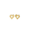 Pilgrim Iris Heart Stud Earrings, Gold