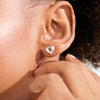 Pilgrim Iris Heart Stud Earrings, Silver