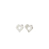 Pilgrim Iris Heart Stud Earrings, Silver