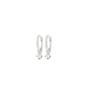 Pilgrim Joa Crystal Hoop Earrings, Silver