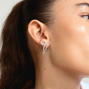 Pilgrim Jolanta Bow Earrings, Silver