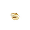 Pilgrim Learn Set of 2 Crystal Adjustable Stacking Rings, Gold