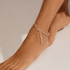 Pilgrim Live Asymmetrical Ankle Bracelet, Silver