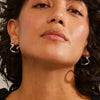 Pilgrim Moon Wave Hoop Earrings, Silver