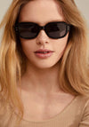 Pilgrim Nella Square Sunglasses, Black
