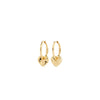 Pilgrim Nova Heart Charm Earrings, Gold