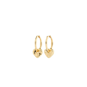 Pilgrim Nova Heart Charm Earrings, Gold
