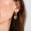Pilgrim Nova Heart Charm Earrings, Gold