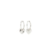 Pilgrim Nova Heart Charm Earrings, Silver