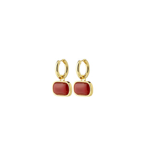 Pilgrim Now Earrings, Gold & Red