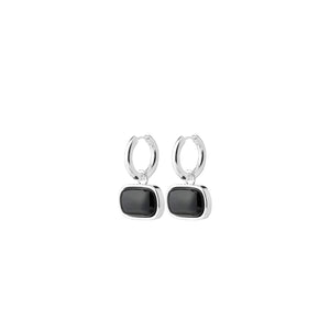 Pilgrim Now Earrings, Silver & Black