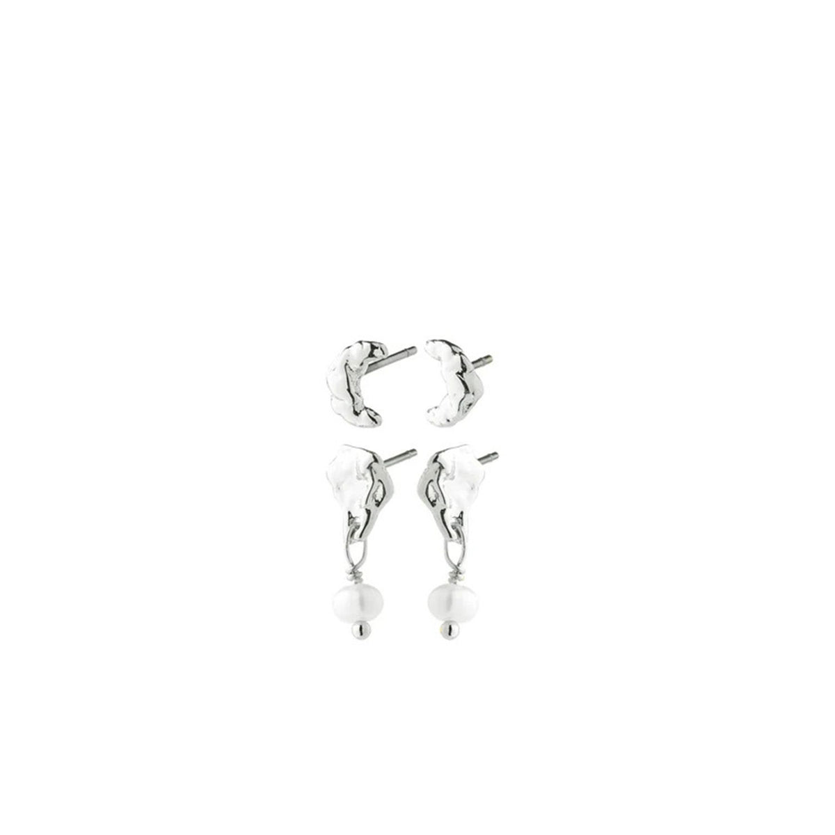 Pilgrim Oryth Set of Two Earrings, Silver