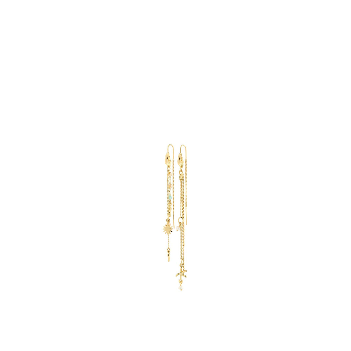 Pilgrim Prism Chain Earrings, Gold