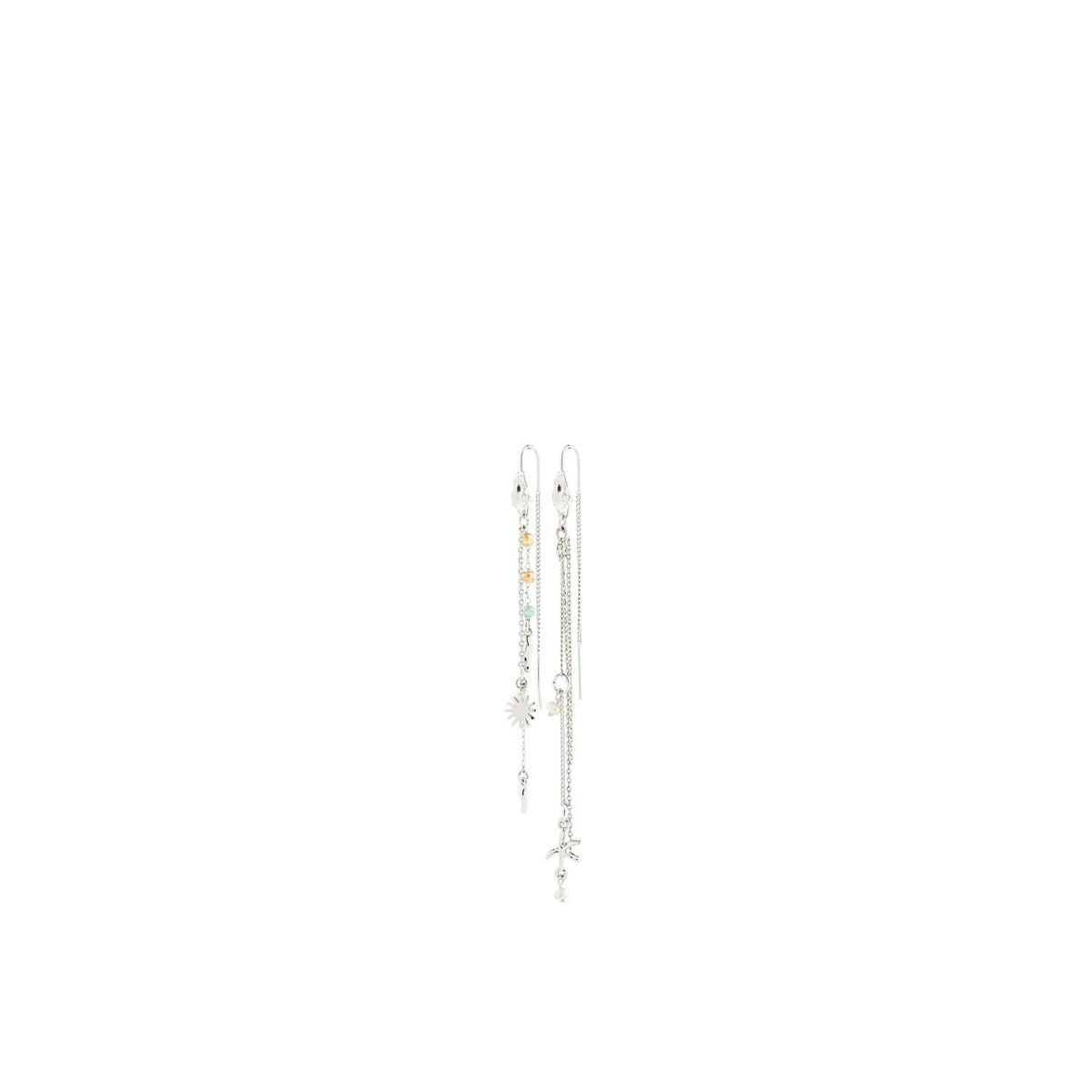 Pilgrim Prism Chain Earrings, Silver