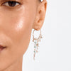 Pilgrim Prism Hoop Earrings, Silver