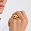 Pilgrim Prism Set of 2 Adjustable Rings, Gold