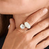 Pilgrim Prism Set of 2 Adjustable Rings, Silver