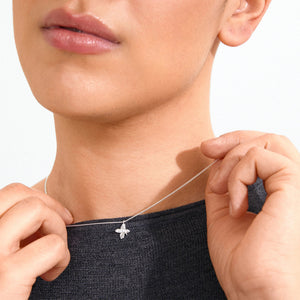 Pilgrim Trace Flower Necklace, Silver