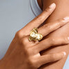 Pilgrim Ryan Heart Adjustable Ring, Gold