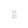 Pilgrim Sense Set of 2 Stacking Earrings, Silver