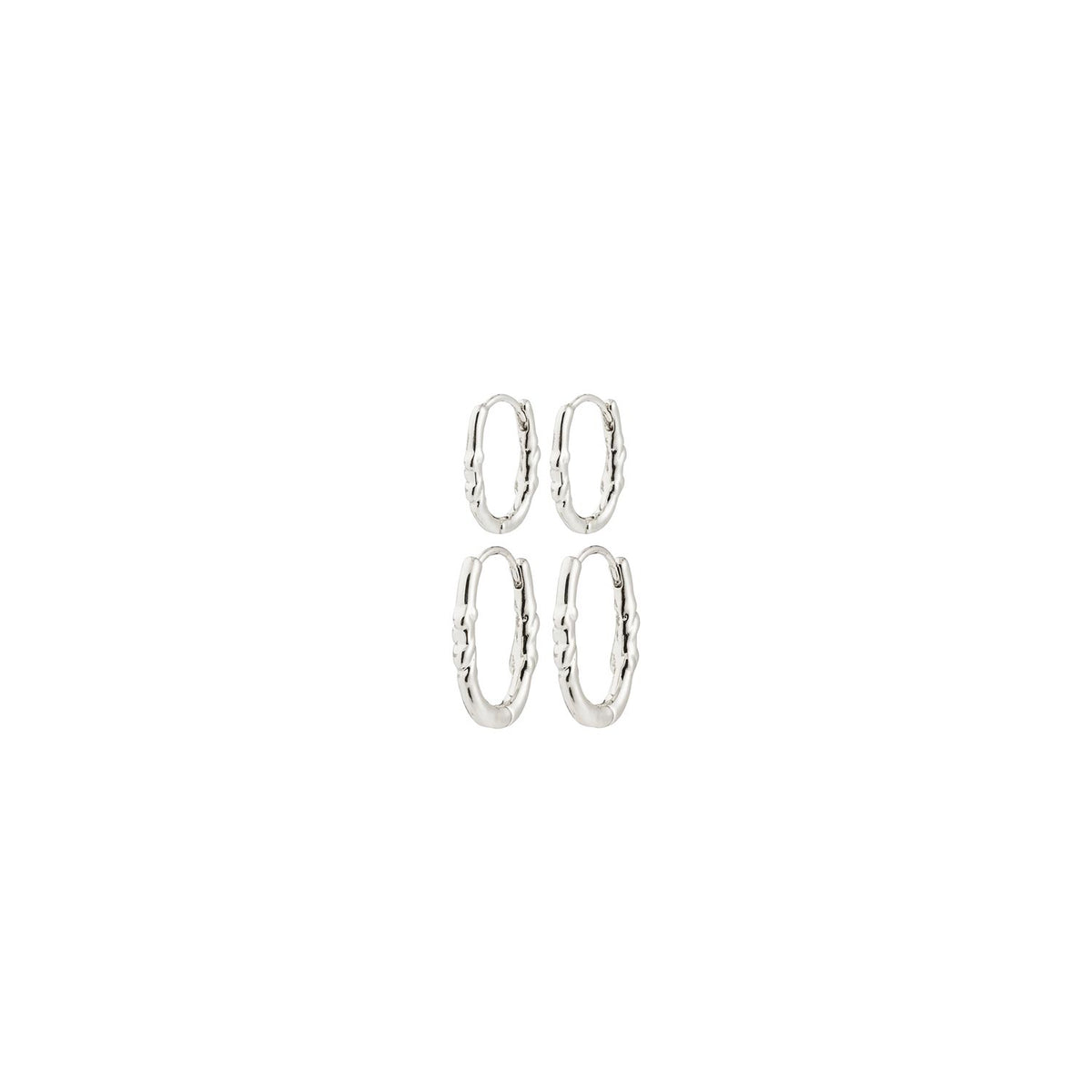 Pilgrim Sense Set of 2 Stacking Earrings, Silver