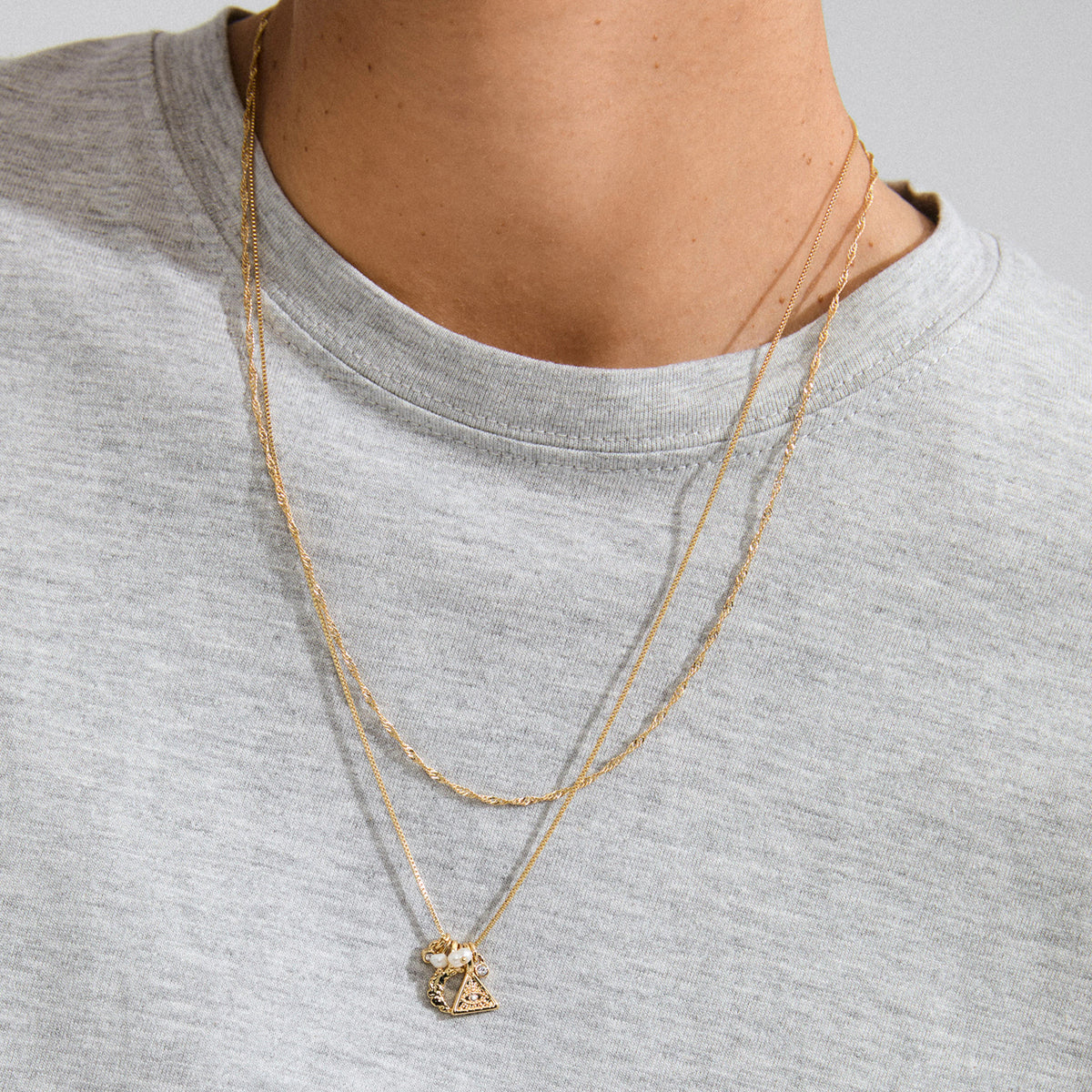 BETWEEN necklace 2in1 goldplated
