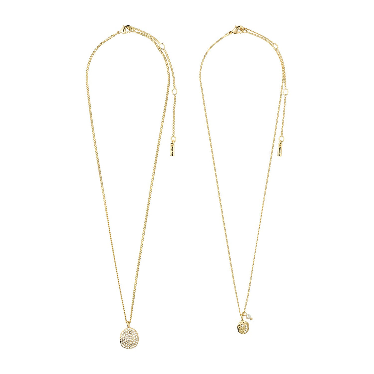 Pilgrim Shift Layering Set of 2 Necklaces, Gold