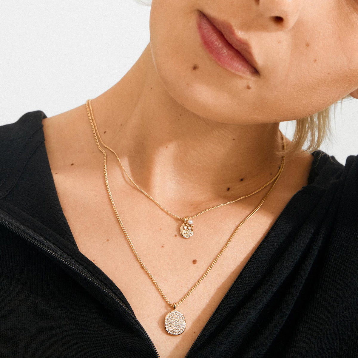 Pilgrim Shift Layering Set of 2 Necklaces, Gold