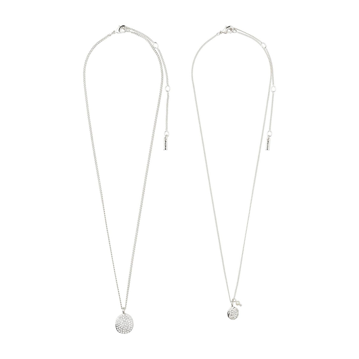 Pilgrim Shift Layering Set of 2 Necklaces, Silver