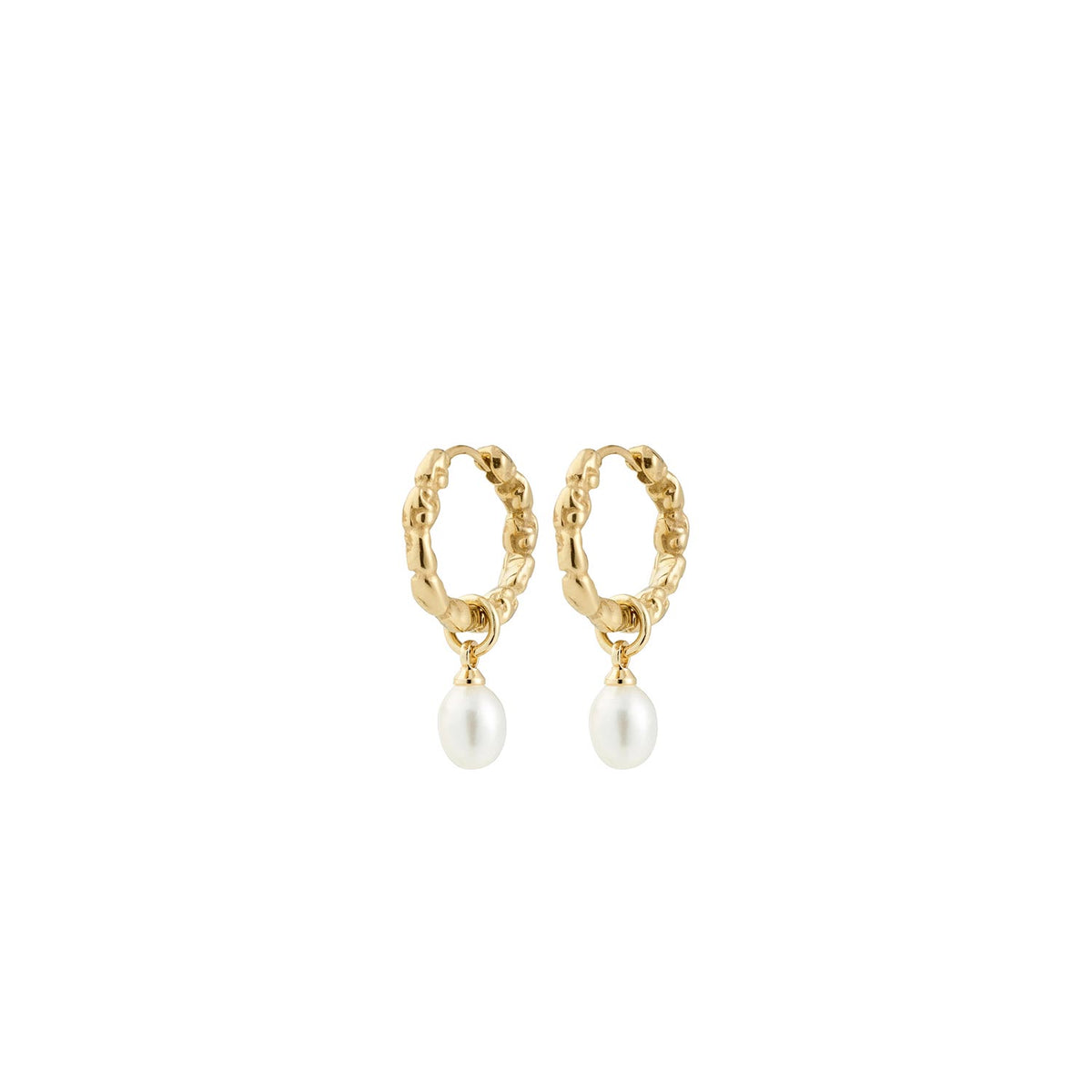 Pilgrim Shift Pearl Earrings, Gold