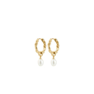 Pilgrim Shift Pearl Earrings, Gold