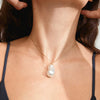 Pilgrim Sky Pearl Pendant Necklace, Gold