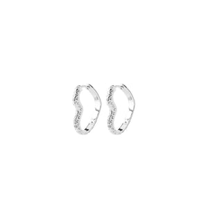 Pilgrim Sora Heart Earrings, Silver
