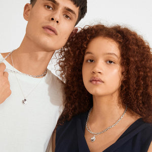 Pilgrim Sparkle Layering Set of 2 Necklaces, Silver