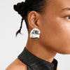 Pilgrim Sparkle Statement Earrings, Silver
